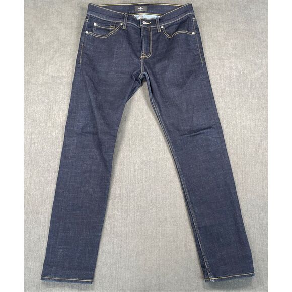 7 For All Mankind Jeans Men 33 Blue Paxtyn Skinny Dark Wash Stretch Denim Casual